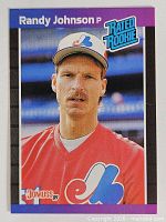 Front of 1989 Donruss Randy Johnson Rated Rookie card