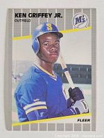 Front of 1989 Fleer Ken Griffey Jr. rookie card