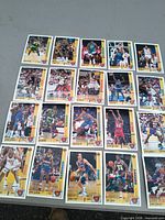 Layout of sample cards from the set showing design and player variety