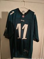 Front view of Philadelphia Eagles Carson Wentz #11 jersey on hanger