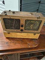 Front view of Zenith 6G601M radio showing dial and speaker grille
