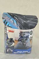 Front of packaged Marvel Black Panther comforter showing design and branding