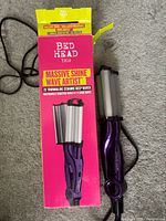 Purple Bed Head Wave Artist deep waver beside original pink box