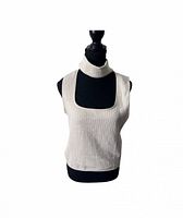 Sleeveless rib-knit square-neck top on mannequin