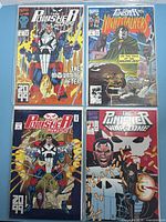 All four bagged and boarded Punisher comics front covers