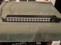 Front view showing two rows of RCA jacks and Fostex branding