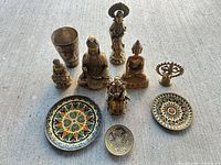 Full group view of all items on concrete surface