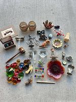 overview of all mixed collectibles on concrete surface