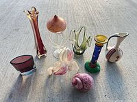 Group shot of all ten glass pieces
