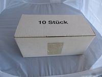 Closed box labeled 10 Stück