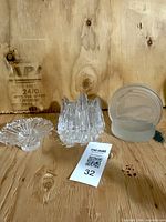 Group shot of three glass pieces