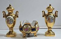 front view of all three porcelain pieces