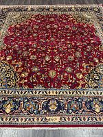 Full overhead view showing entire rug design and borders