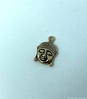 Front view of brass Buddha head pendant