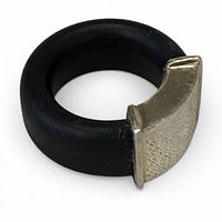 Top view showing full ring profile and metal accent