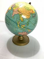 Globe showing Asia and brass base