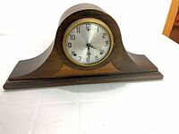 Front view of tambour mantel clock