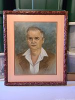 Framed oil portrait full view