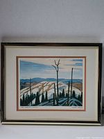 Front view of framed print showing artwork, mat and frame