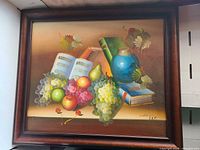 Overall view of framed still life artwork
