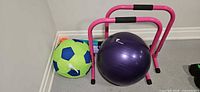 Lebert bars with exercise ball and soccer ball