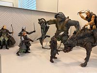 Group shot of all figures including Cave Troll and Warg