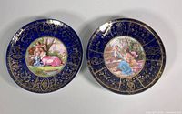 Two Royal Vienna style plates side by side showing overall design