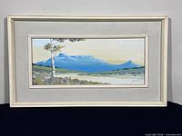 Framed landscape painting full view