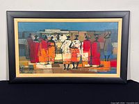 Framed abstract painting showing full view