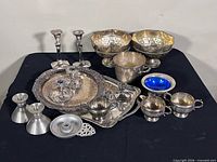 Group overview showing trays, candleholders, bowls and serveware