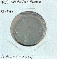 Obverse of 1859 PEI token in flip