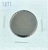 Coin in 2x2 holder, date 1871 visible