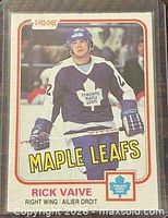 Front of Rick Vaive O-Pee-Chee card in protective sleeve