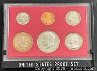 Obverse view of all six coins in case