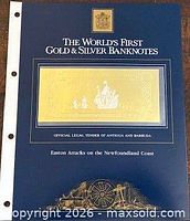 Front cover of display folder showing title and foiled note window