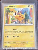 Front of Pikachu Paldea Evolved card in sleeve