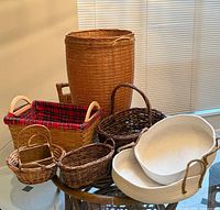 Group shot of all baskets on table