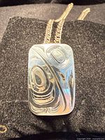 front view of sterling pendant on chain