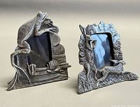 Both pewter photo frames front view