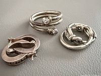 Group shot of ring and both earring pairs
