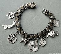 Full view of bracelet with all eight charms displayed
