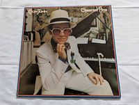 Front cover of Elton John Greatest Hits LP