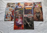 Group shot of all 10 graphic novels laid out