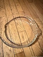 Top view showing glass Pyrex pie dish