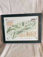 Full view of framed Prestwick golf course map print