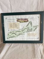 Front view of framed Gleneagles Kings Course map print