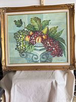 Framed still life oil painting overall view