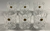 Front view of six Capri Orchestra lead crystal tumblers
