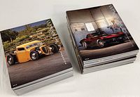 Two stacks of Wheel Hub magazines showing covers