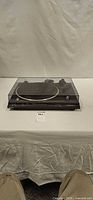 Overall view of Technics SL-BD22 turntable with dust cover closed